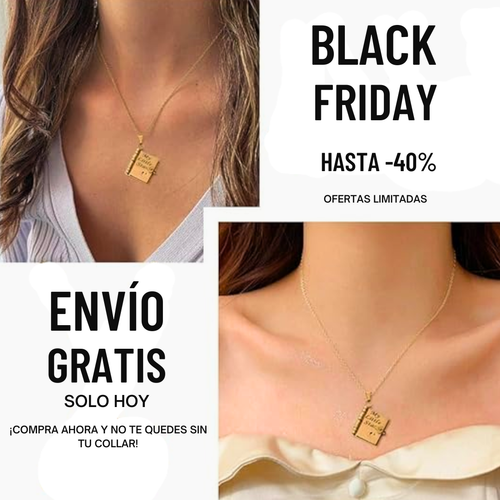 Collar libro grabado con mensaje para hijos/as